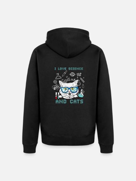 Science Recherche Laboratoire chats - Veste à capuche bio Premium Unisexe - noir