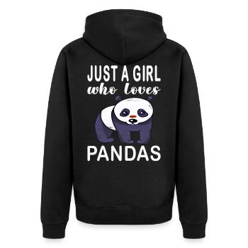 Just A Girl Who Loves Pandas. Panda Girl - Unisex Premium Organic Zip Hoodie - black - Back - Nico (187cm)
