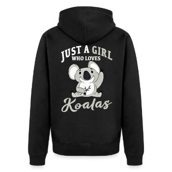 juste une fille qui aime les koalas. Koala. Fluffel - Veste à capuche bio Premium Unisexe - noir - Dos - Nico (187cm)