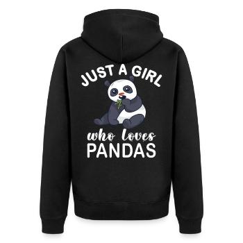 Just A Girl Who Loves Pandas. Panda Girl - Unisex Premium Organic Zip Hoodie - black - Back - Nico (187cm)