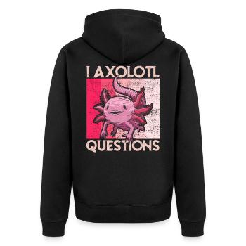 i axolotl Questions rétro Axalotl Kawaii Enfants - Veste à capuche bio Premium Unisexe - noir - Dos - Nico (187cm)