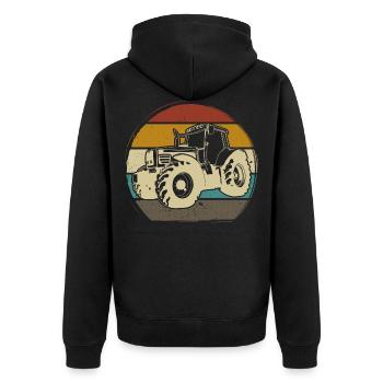 Tracteur Tracteur Machine Agricole rétro vintage - Veste à capuche bio Premium Unisexe - noir - Dos - Nico (187cm)