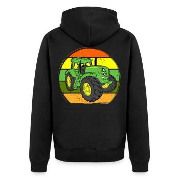 Tracteur Tracteur Machine Agricole rétro vintage - Veste à capuche bio Premium Unisexe - noir - Dos - Nico (187cm)