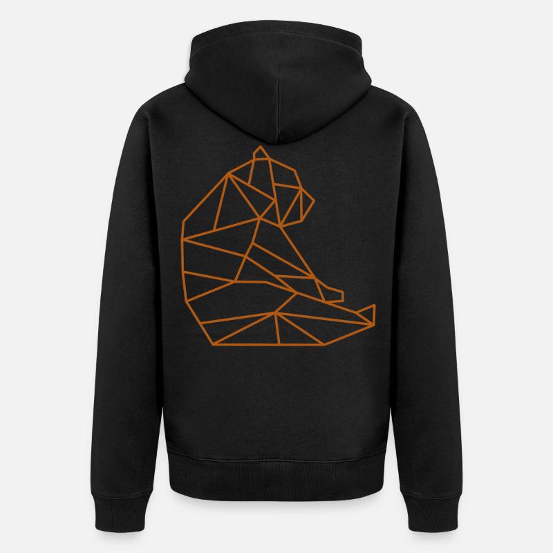 Ligne géométrique de l’ours - Veste à capuche bio Premium Unisexe - noir