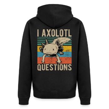 i axolotl Questions rétro Axalotl doux kawaii rétro - Veste à capuche bio Premium Unisexe - noir - Dos - Nico (187cm)