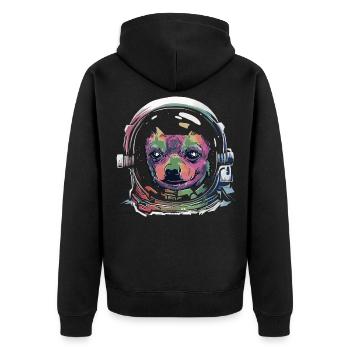 Chihuahua in Space Space Dog Astronaut - Unisex Premium Organic Zip Hoodie - black - Back - Nico (187cm)