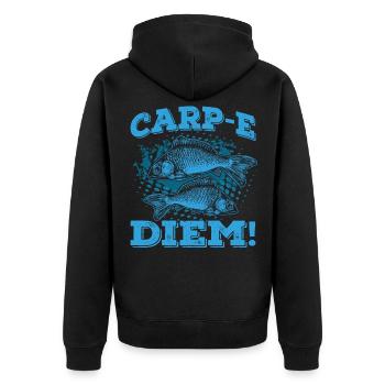 Carp-e Diem Aquarist Koi Fischliebhaber Aquarium - Unisex Premium Bio Zip Hoodie - Schwarz - Hinten - Nico (187cm)