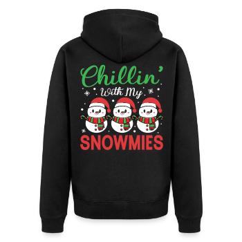 Chillin avec mes snowmies Drôle de Noël - Veste à capuche bio Premium Unisexe - noir - Dos - Nico (187cm)