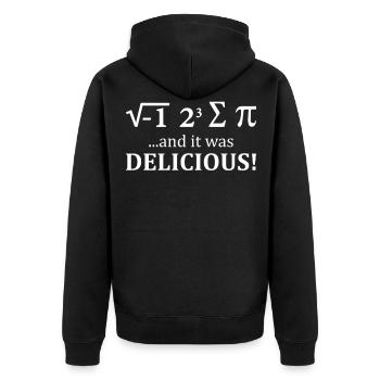 I Ate Some Pie And It Was Delicious Math - Unisex Premium Organic Zip Hoodie - black - Back - Nico (187cm)