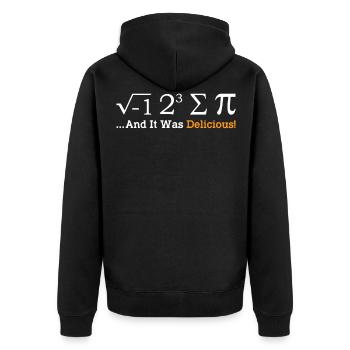 I Ate Some Pie And It Was Delicious Math - Unisex Premium Organic Zip Hoodie - black - Back - Nico (187cm)
