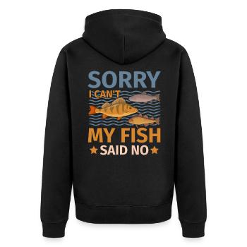 Aquarist Koi Fischliebhaber Aquarium - Unisex Premium Bio Zip Hoodie - Schwarz - Hinten - Nico (187cm)