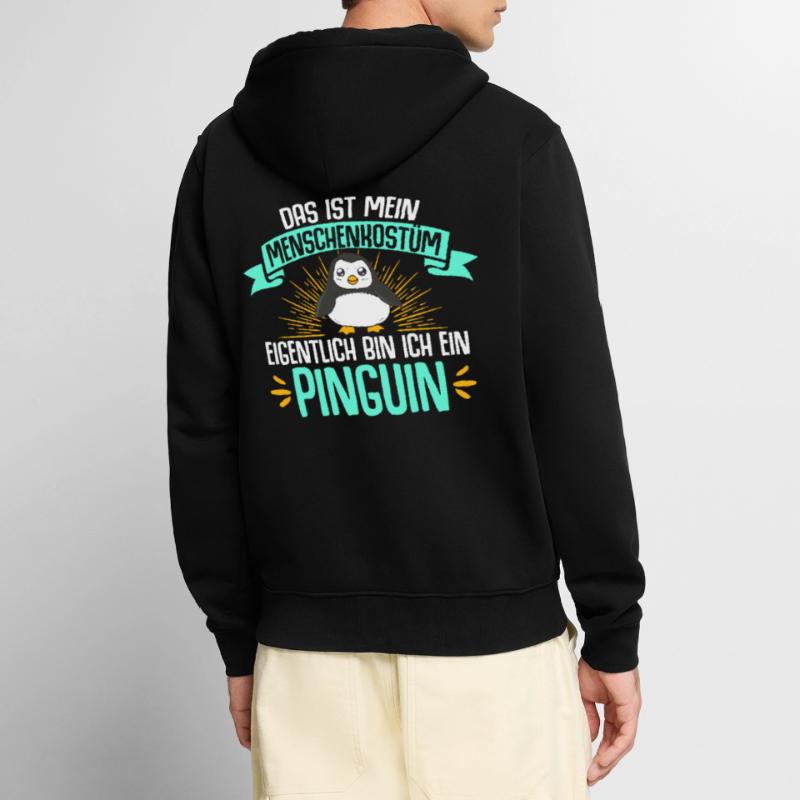 Eigentlich Bin Ich Ein Pinguin Geschenk Eis Vogel Unisex Premium Bio Zip Hoodie