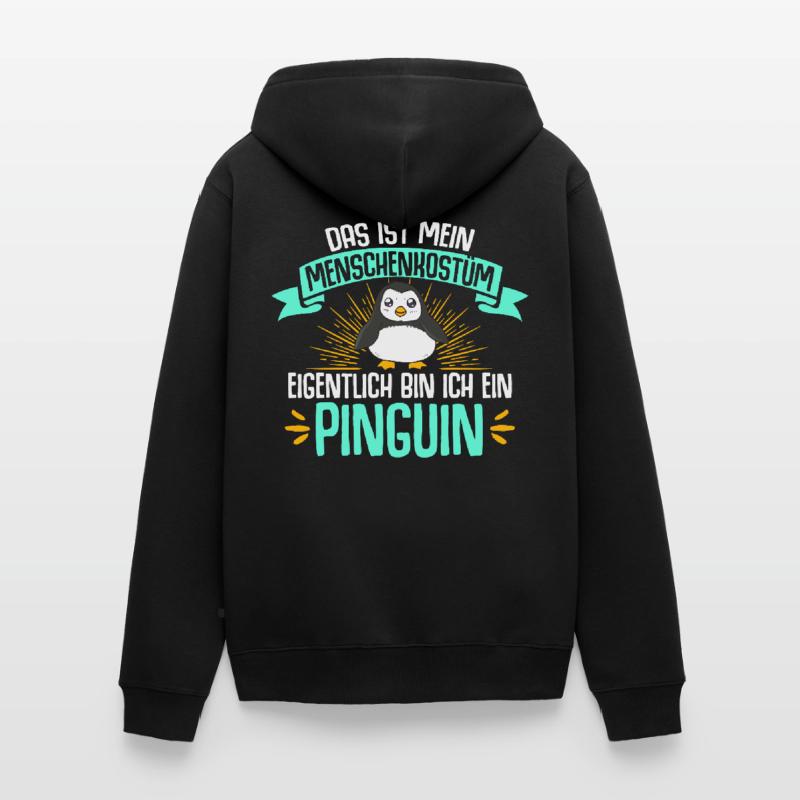Eigentlich Bin Ich Ein Pinguin Geschenk Eis Vogel Unisex Premium Bio Zip Hoodie