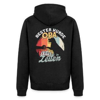 Bester Hunde Opa Aller Zeiten Hundeopa Geschenk - Unisex Premium Bio Zip Hoodie - Schwarz - Hinten - Nico (187cm)