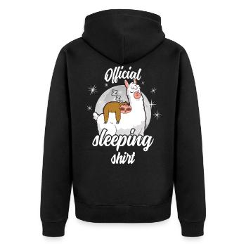 Chemise de couchage officielle Chemise de nuit Lama Sloth - Veste à capuche bio Premium Unisexe - noir - Dos - Nico (187cm)