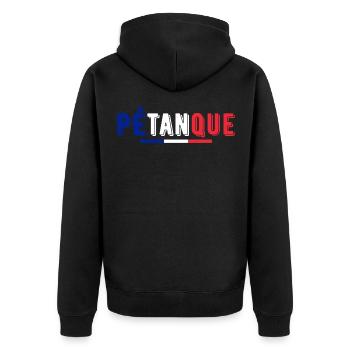 pétanque drapeau france bouliste - Veste à capuche bio Premium Unisexe - noir - Dos - Nico (187cm)