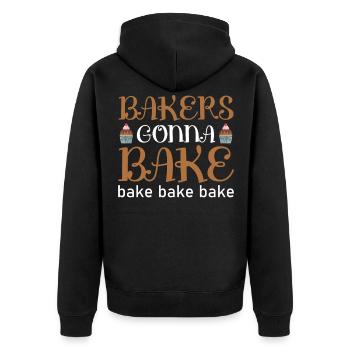 Bakers Gonna Bake Cooking and Baking - Unisex Premium Organic Zip Hoodie - black - Back - Nico (187cm)