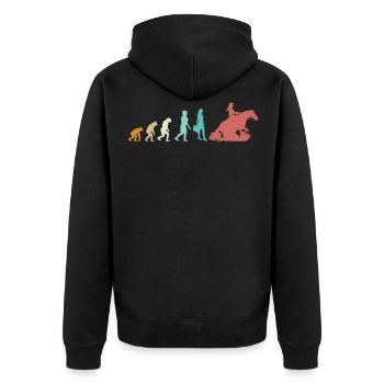 Evolution Sliding Stop | Western Riding - Unisex Premium Organic Zip Hoodie - black - Back - Nico (187cm)