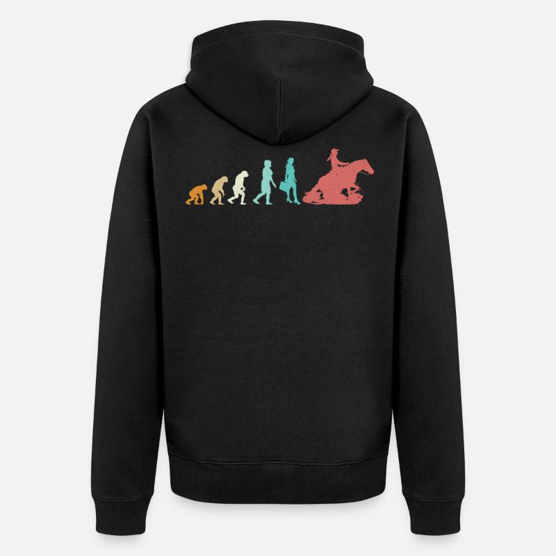 Evolution Sliding Stop | Western Riding - Unisex Premium Organic Zip Hoodie - black