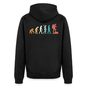 Evolution Randonnée Montagne - Veste à capuche bio Premium Unisexe - noir - Dos - Nico (187cm)
