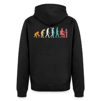 Evolution Programmeur Codeur Gamer Développeur Geek - Veste à capuche bio Premium Unisexe - noir - Dos - Nico (187cm)