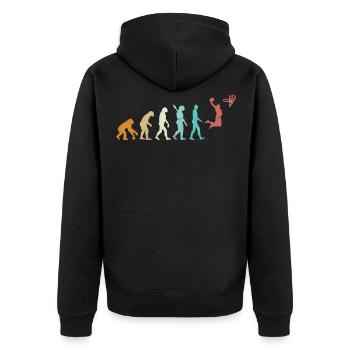 Evolution Of Basketball - Unisex Premium Organic Zip Hoodie - black - Back - Nico (187cm)