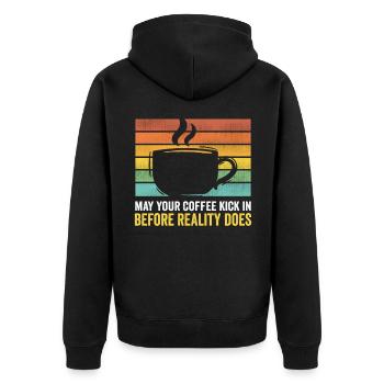 I like coffee gift ideas coffee lovers - Unisex Premium Organic Zip Hoodie - black - Back - Nico (187cm)