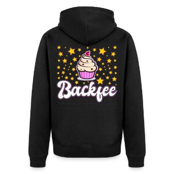 Backfee Hobbybäcker Bäckerin Backen Cupcake Muffin - Unisex Premium Bio Zip Hoodie - Schwarz - Hinten - Nico (187cm)