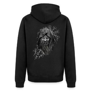 Vegvisir Odin avec Hugin et Munin - Vikings - Veste à capuche bio Premium Unisexe - noir - Dos - Nico (187cm)