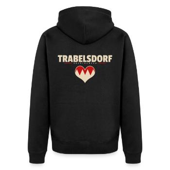 Trabelsdorf Stadt Gemeinde Markt Dorf Franken - Unisex Premium Bio Zip Hoodie - Schwarz - Hinten - Nico (187cm)