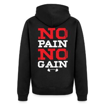 Pas de douleur Pas de gain Gym Entraînement physique - Veste à capuche bio Premium Unisexe - noir - Dos - Nico (187cm)