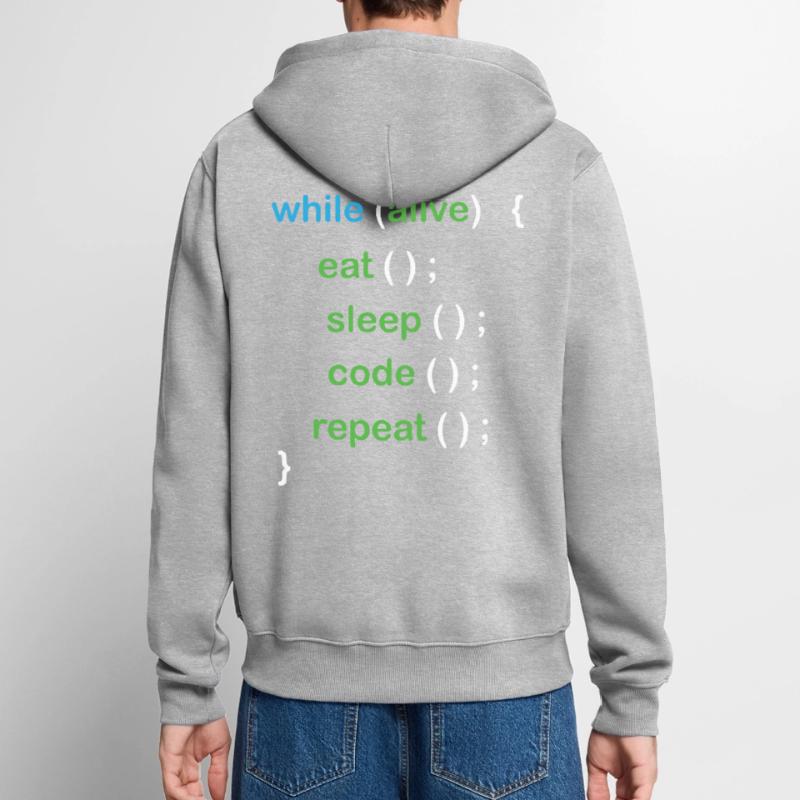 Python Coding Software Developer Unisex Premium Bio Zip Hoodie