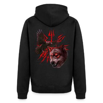 Vegvisir Odin avec Hugin et Munin - Vikings - Veste à capuche bio Premium Unisexe - noir - Dos - Nico (187cm)