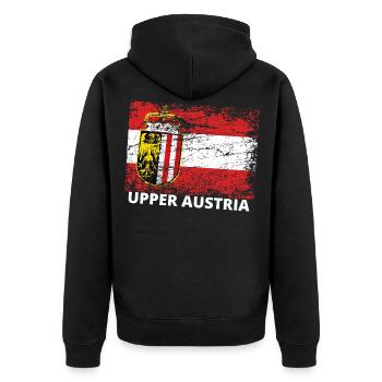 Oberösterreich - Österreich Upper Austria / Linz - Unisex Premium Organic Zip Hoodie - black - Back - Nico (187cm)