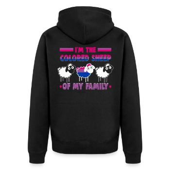 Bisexell Transgender Pride Day LGBT - Unisex Premium Bio Zip Hoodie - Schwarz - Hinten - Nico (187cm)