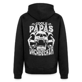 Coole Papas Sind Dachdecker Geschenk Beruf Dach - Unisex Premium Bio Zip Hoodie - Schwarz - Hinten - Nico (187cm)