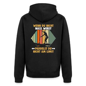 Sup Stand Up Paddle Design Sup Board Paddeln - Unisex Premium Bio Zip Hoodie - Schwarz - Hinten - Nico (187cm)