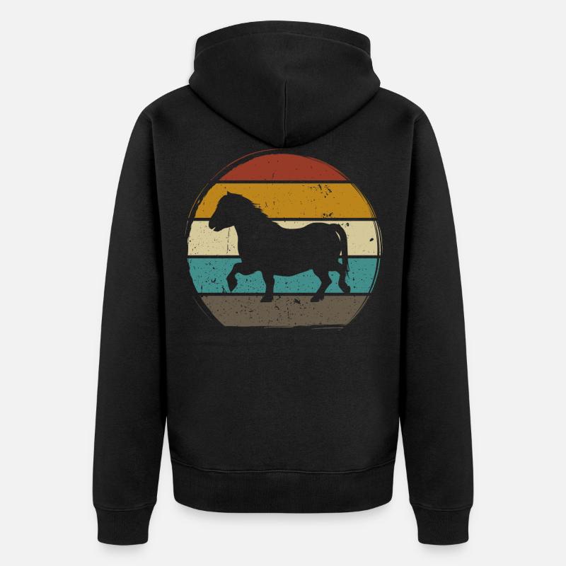 Shetty Shetland Poney rétro - Veste à capuche bio Premium Unisexe - noir