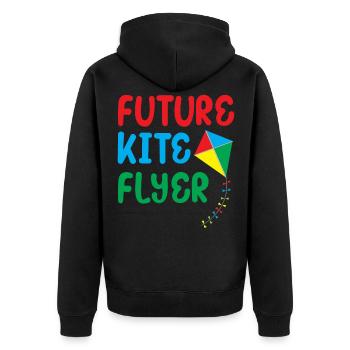 Future Kite Flyer - Sky Flying Children - Veste à capuche bio Premium Unisexe - noir - Dos - Nico (187cm)