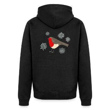 Robin - Unisex Premium Organic Zip Hoodie - black - Back - Nico (187cm)