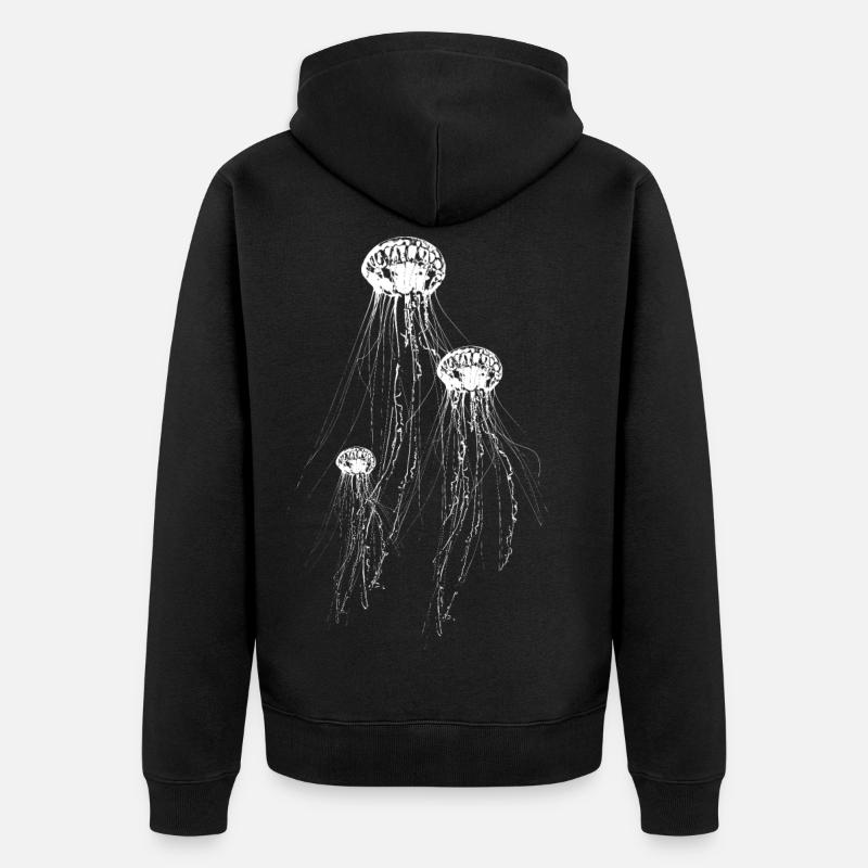 Méduse - Veste à capuche bio Premium Unisexe - noir