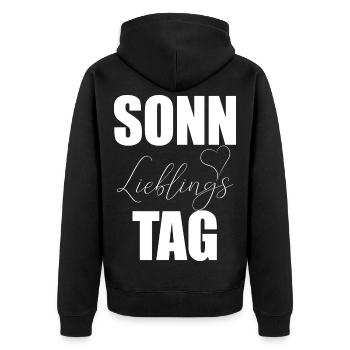Sunday Favorite Day Heart - Unisex Premium Organic Zip Hoodie - black - Back - Nico (187cm)