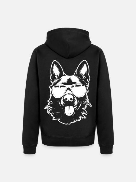 German Shepherd Sunglasses - Unisex Premium Organic Zip Hoodie - black