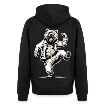 Funny Bear Dad Dad Gift - Unisex Premium Organic Zip Hoodie - black - Back - Nico (187cm)