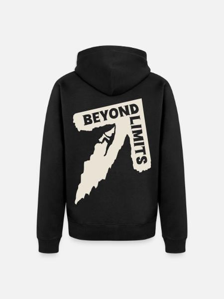 Beyond Limits - Climber [Weiß] - Unisex Premium Bio Zip Hoodie - Schwarz