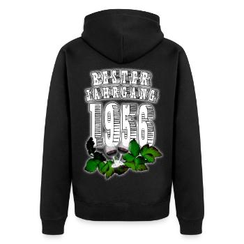 Best Vintage: 1956, Year of Birth, Wine, Wine Glass - Unisex Premium Organic Zip Hoodie - black - Back - Nico (187cm)