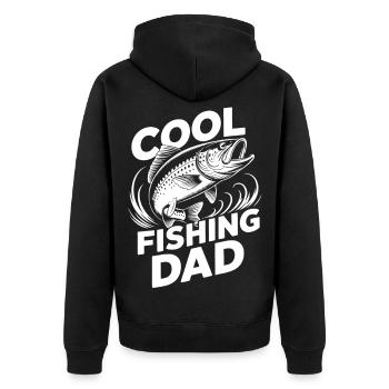 Conception de motivation Cool Fishing Dad - Veste à capuche bio Premium Unisexe - noir - Dos - Nico (187cm)