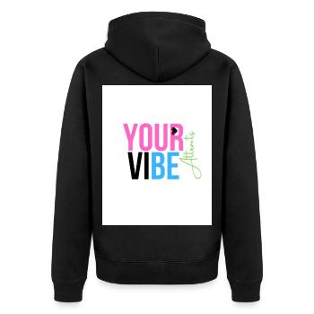 Vibration Positive et Motivante - Veste à capuche bio Premium Unisexe - noir - Dos - Nico (187cm)