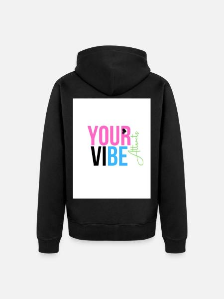 Positive and Motivating Vibration - Unisex Premium Organic Zip Hoodie - black