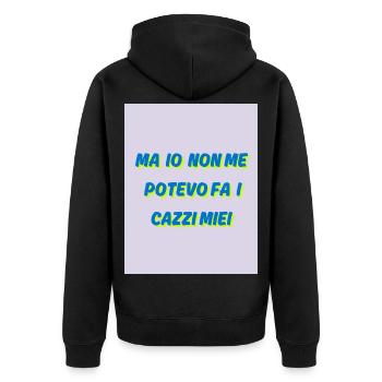I couldn't do my own shit - Unisex Premium Organic Zip Hoodie - black - Back - Nico (187cm)